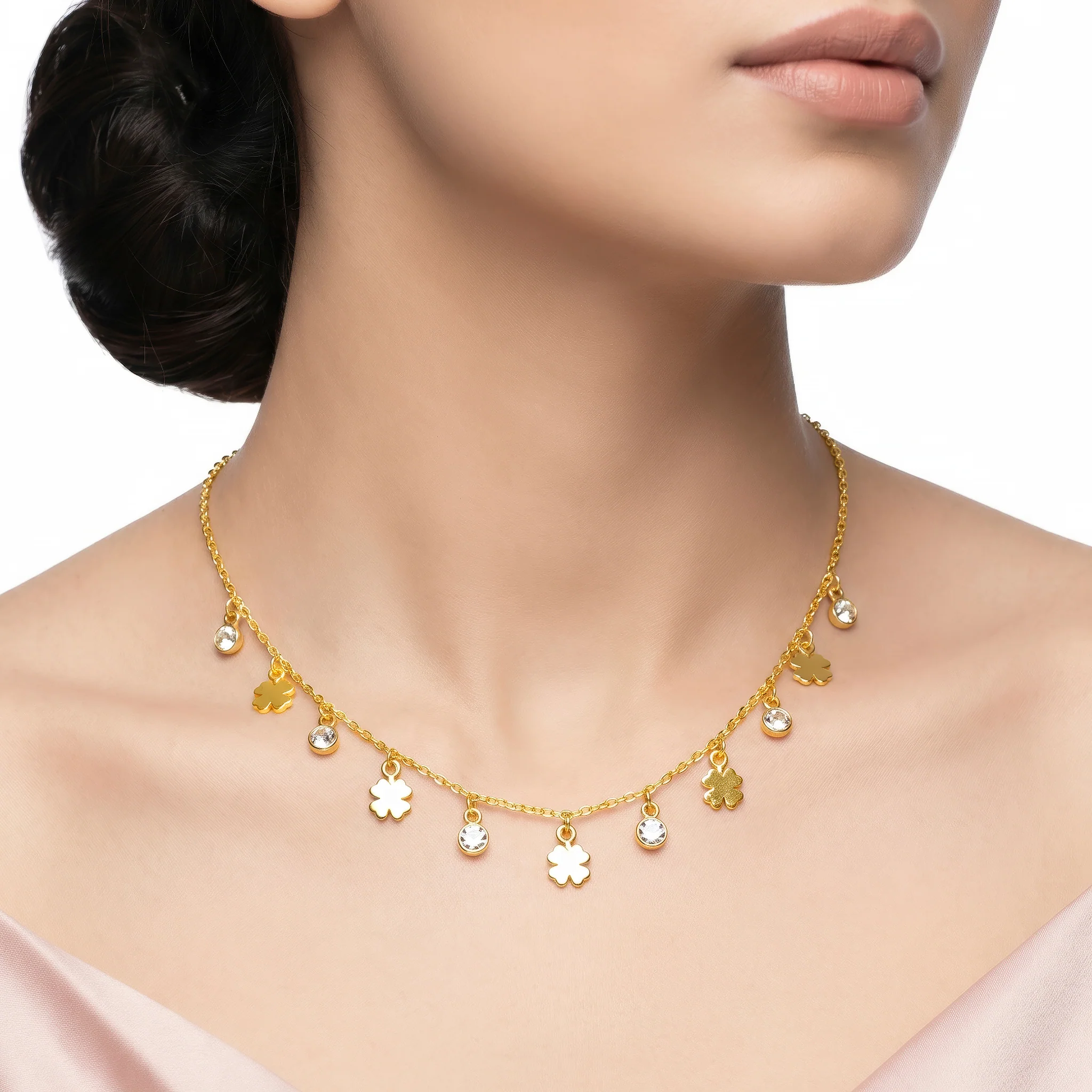 Anti-Tarnish Gold Plated Charms Necklace Minimalist Design - Image 2
