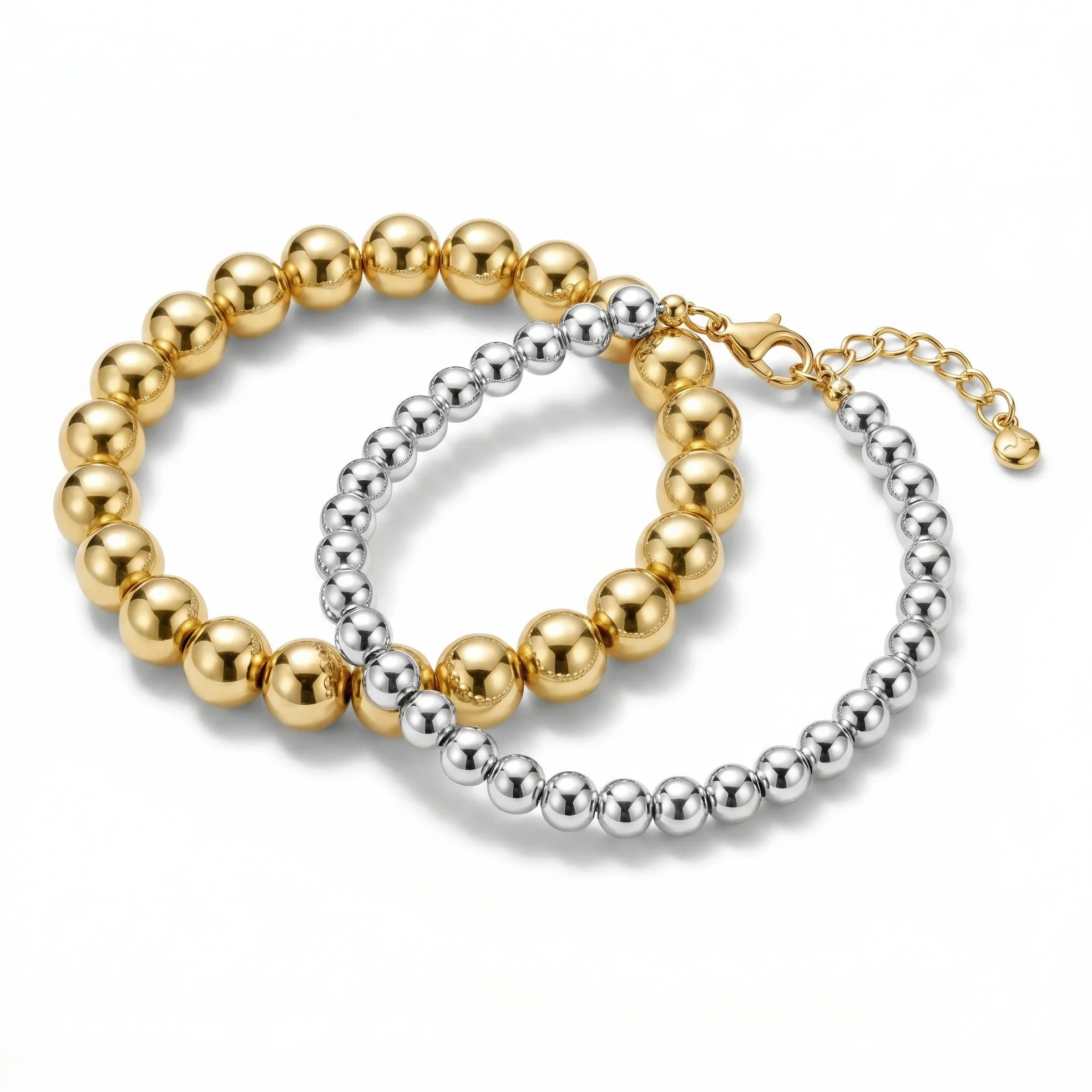 PRAO 2 Bracelet Anti-Tarnish Dual-Tone Ball Chain (Adjustable Size) - Image 4