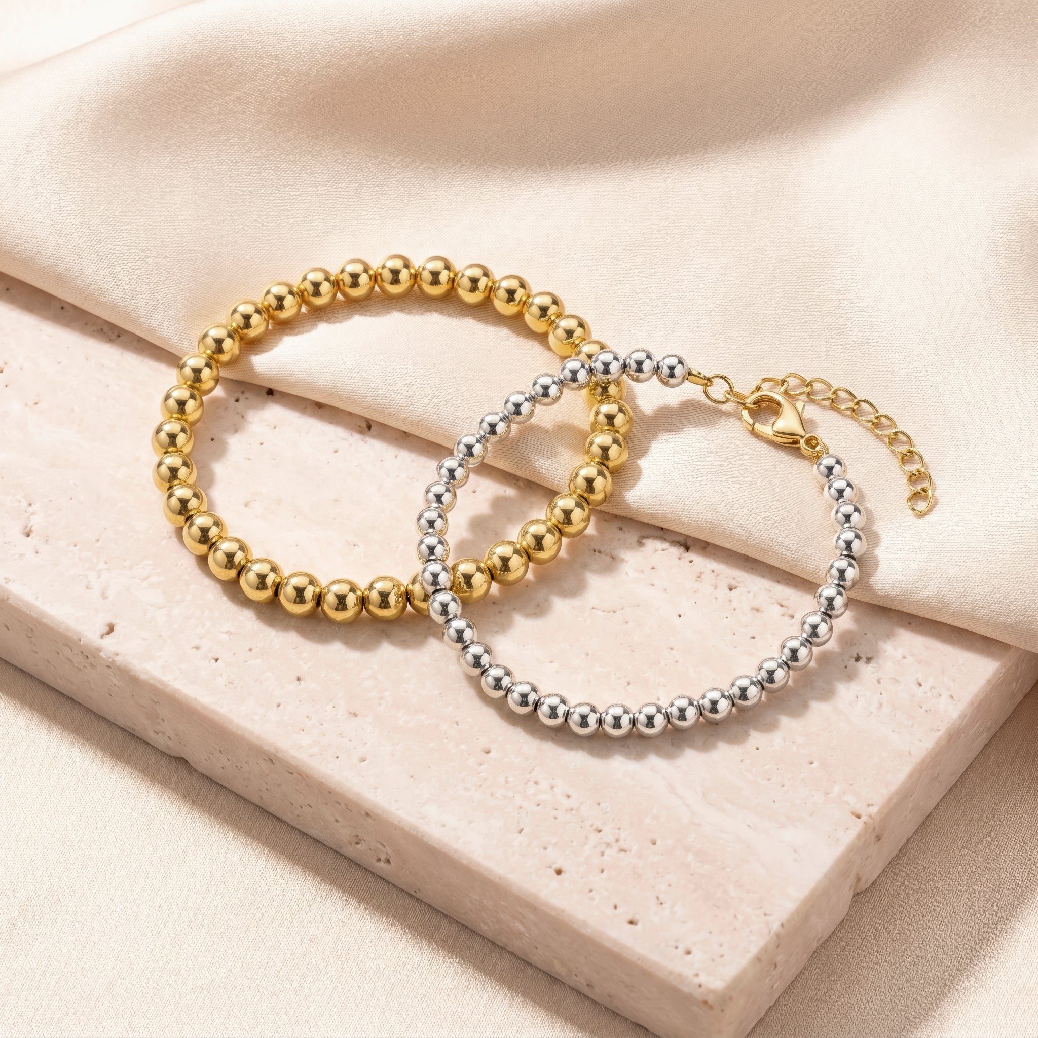 PRAO 2 Bracelet Anti-Tarnish Dual-Tone Ball Chain (Adjustable Size) - Image 5